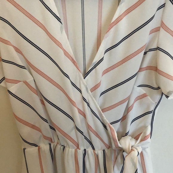 White Striped Dress - Picture 2 of 4